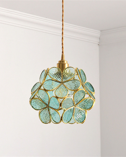 Handgemaakte Hanglamp met Acryl Bloem en IJzeren Frame Transparant Roze Blauw Beige voor Eetkamer Woonkamer Slaapkamer