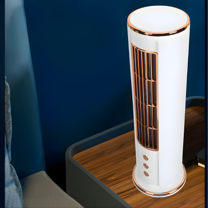 Compacte Tafelventilator USB Oplaadbaar 3 Standen Fluisterstil zonder Wieken voor Kantoor Slaapkamer
