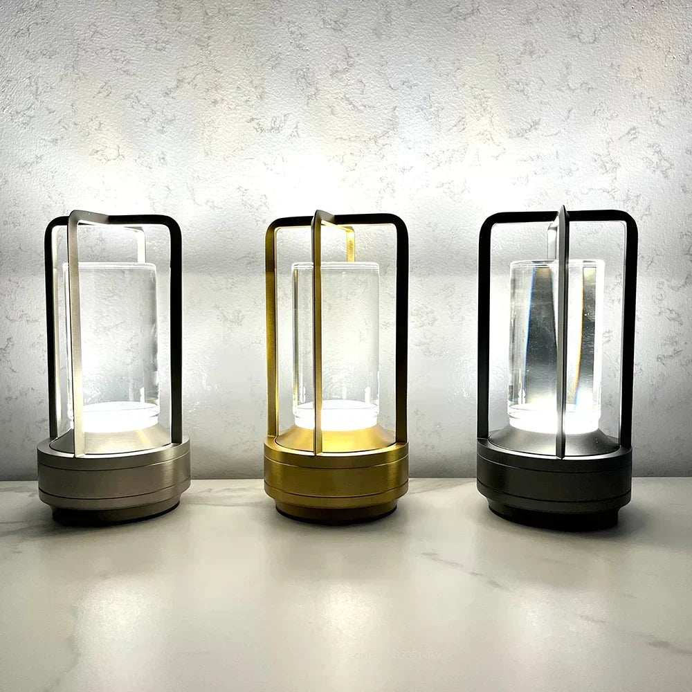 Elegante Tafellamp Kristalglas Dimbaar 3 Lichtinstellingen Oplaadbaar 18 Uur Batterij Draadloos 2600mAh Voor Woonkamer Slaapkamer Kantoor Buiten