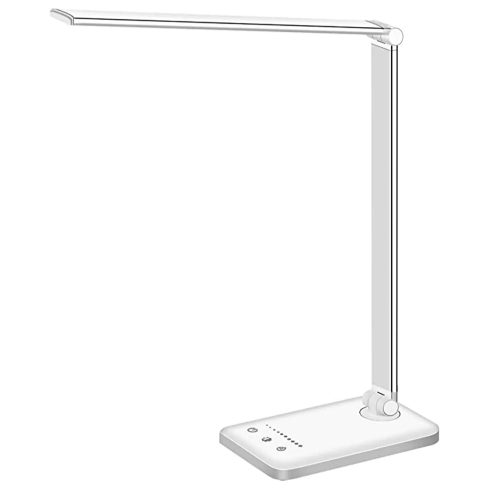 LED Bureaulamp met USB-Oplaadpoort – 5 Lichtstanden en Dimbaar – Flexibele Arm – Oogvriendelijke Verlichting