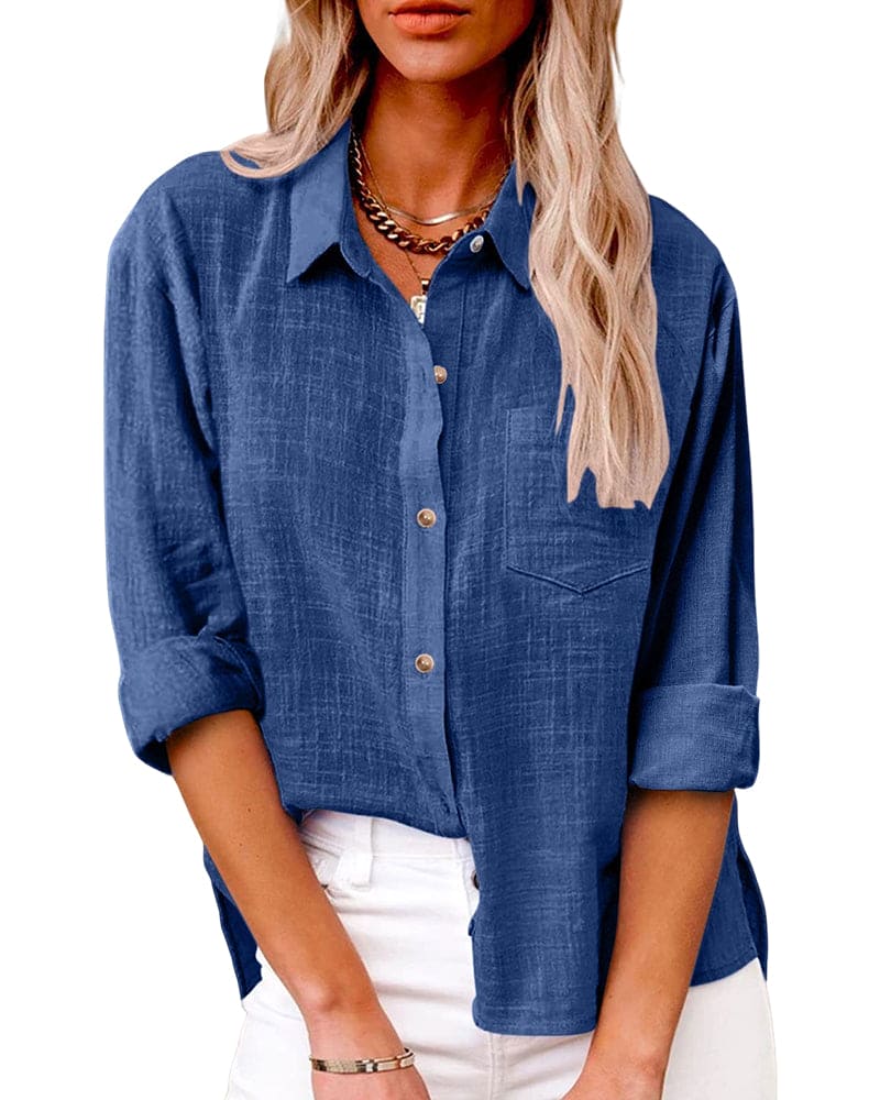 Vrouwen Blouse van Katoen en Linnen Stijlvol