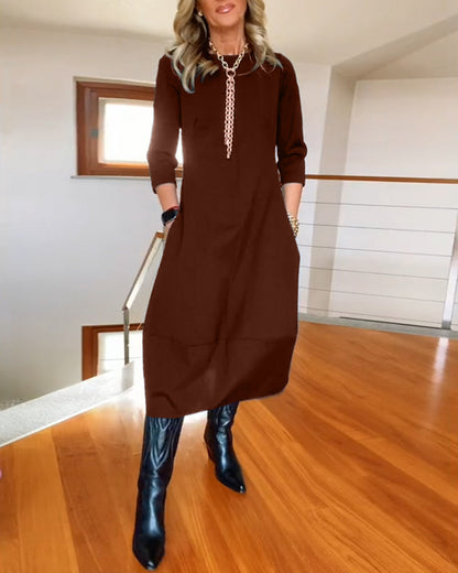 Vrouwelijke Elegante Jurk Comfortabele Stijl
