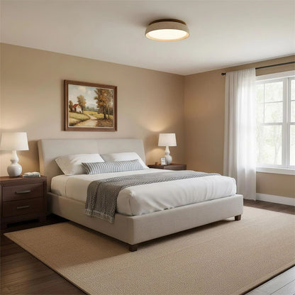 Depiara plafondlamp travertin hout LED 3000K beige plafondverlichting woonkamer slaapkamer hal badkamer modern minimalistisch