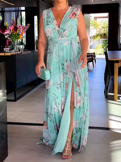 Zomerjurk V-hals Jurk voor Vrouw Mooie Zomerse Look