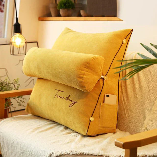 Rugsteunkussen Wigvorm Spandex 45x45x20cm Lezen Sofa Bed | Driehoekskussen Leeskussen Ergonomisch