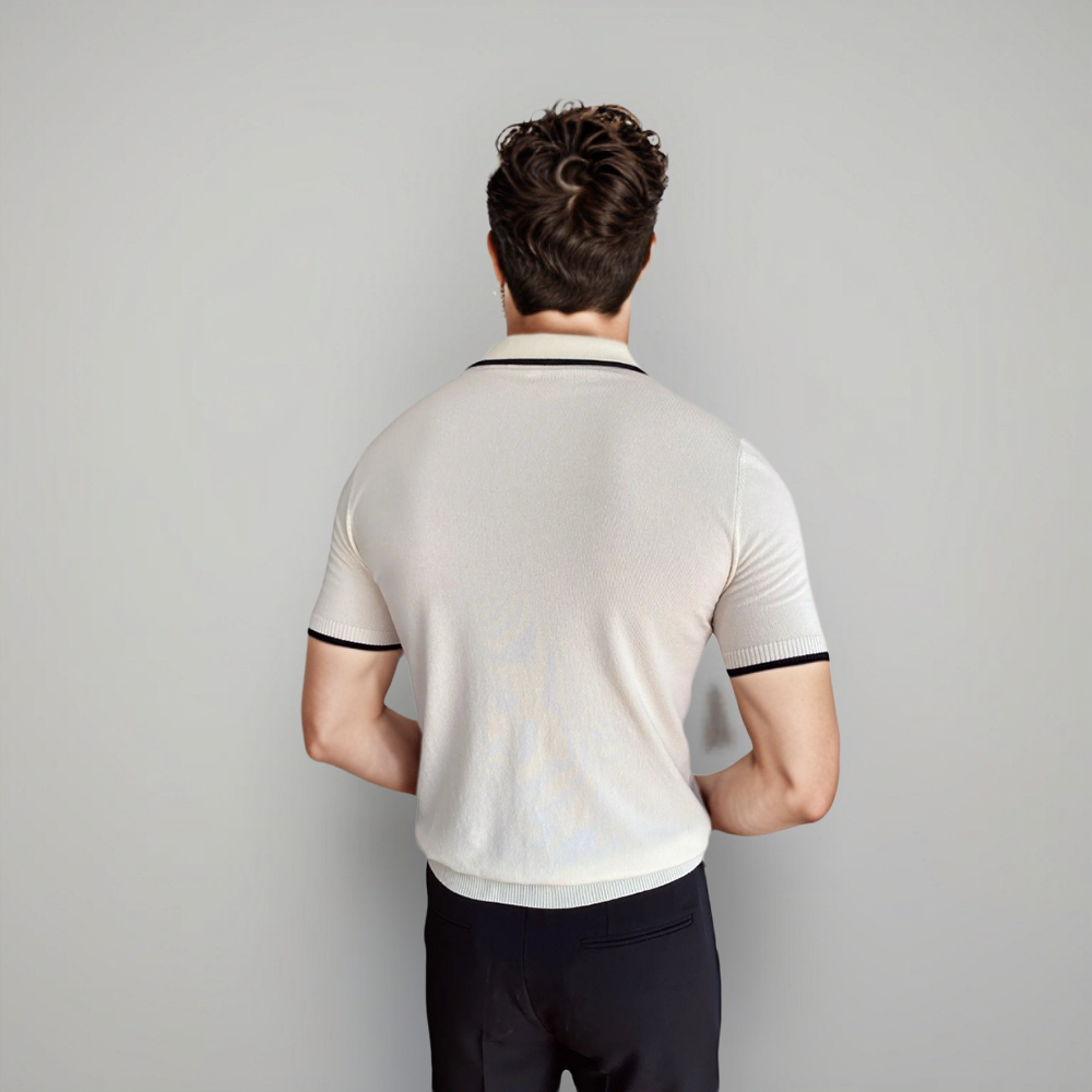 Klassieke Heren Polo Shirt van Masimo → Masimo Heren Polo Shirt Klassiek Wit