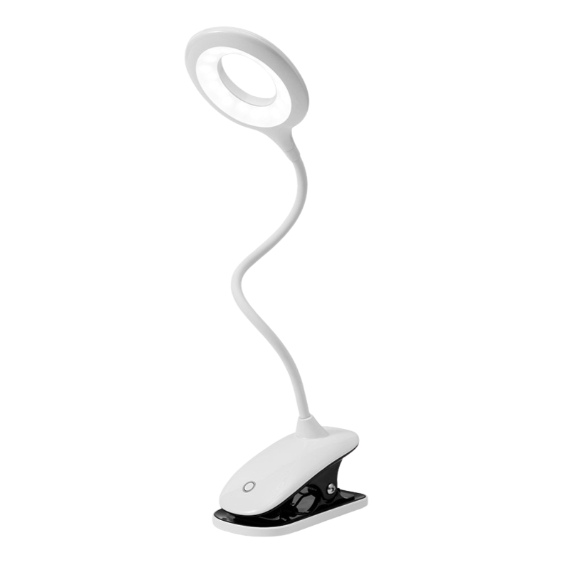 USB Oplaadbare Clip-On Leeslamp met Flexibele Zwanenhals en Dimbaar Licht | Bureauleeslamp | Studielamp | Bedlampje Lezen | Verstelbare Klem | Oplaadbaar
