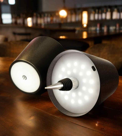 Flessenlamp LED Oplaadbaar Aluminium Tafellamp Voor Wijnfles Warm Licht