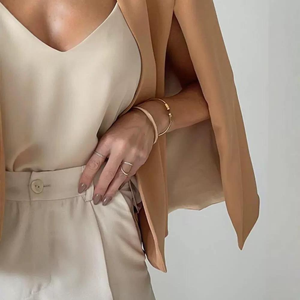 Dames Jas Sjaal Kraagloos Elegant Minimalistisch Design