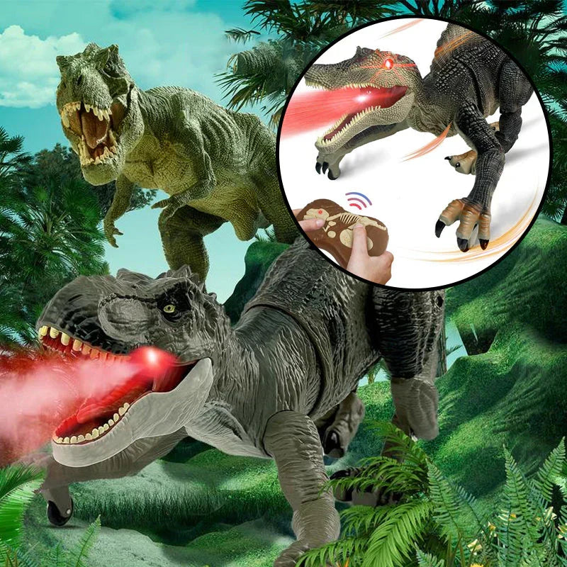 Bestuurbare Prehistorische Speeldino met Mistfunctie – Bewegende Robot Dino voor Kinderen – Oplaadbaar met Afstandsbediening – Dinosaurus Speelgoed met Geluid en Lichteffecten