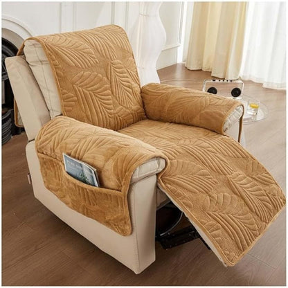 Stoelhoes voor Relaxstoel met Bladpatroon – Universele Slipcover voor Fauteuil Bescherming tegen Vlekken – Antislip Hoes met Groen Motief