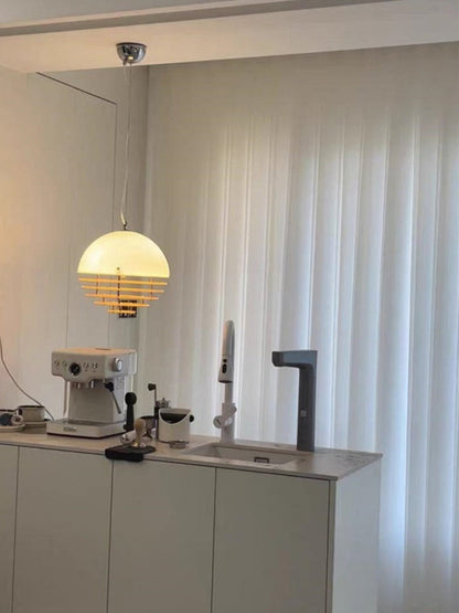Stijlvolle Hanglamp Bauhaus Design Oranje-Wit Sfeerverlichting voor Moderne Interieurs