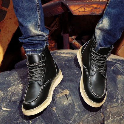 Heren Veterboots Stevige Vintage Stijl - StudioMarella