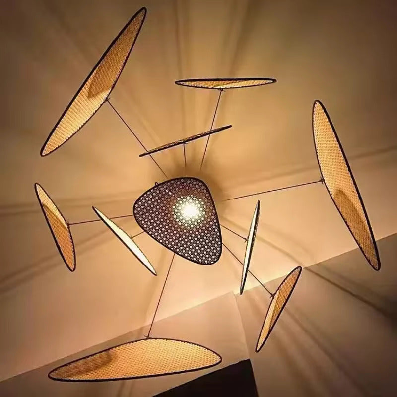 Hanglamp Rotan Handgeweven Zwart Naturel E27 Woonkamer Eetkamer Boho Scandinavisch