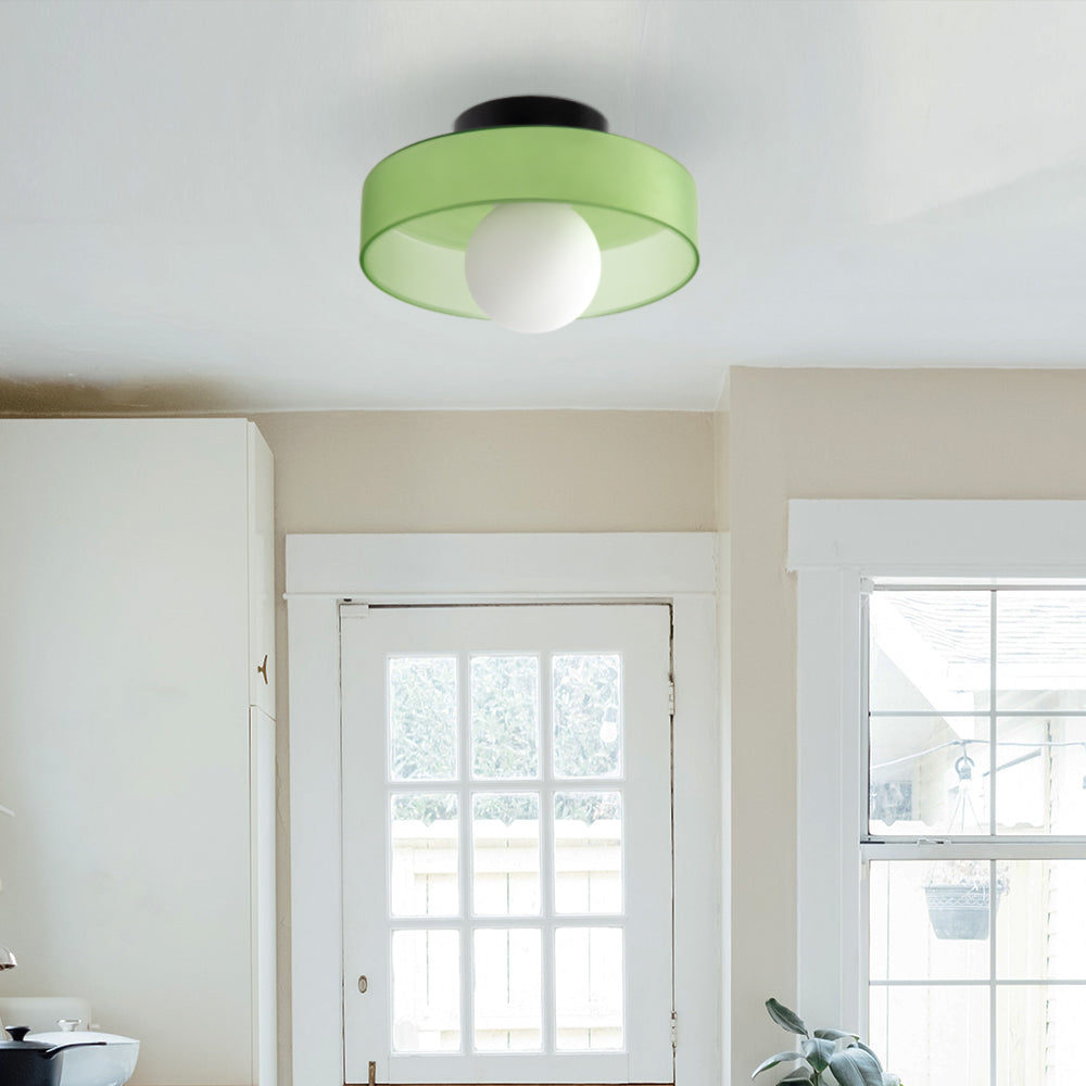 Mulon Plafondlamp en Wandlamp Glas G9 Amber Woonkamer Slaapkamer Design Verlichting Modern Rond
