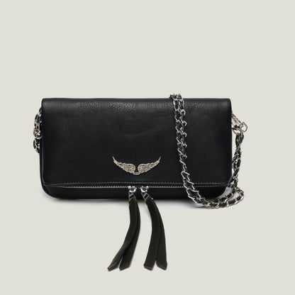 Dames Crossbody Tas met Vleugel Emblem en Sterren Patroon - StudioMarella