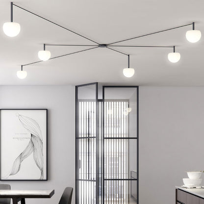 Plafondlamp Glazen Bollen Verstelbaar Metaal Wit Woonkamer Slaapkamer Modern