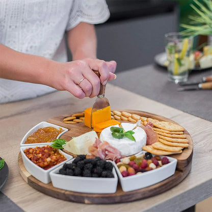 Luxe serveerplank met kaasplank en messen set voor borrel, diner en feestelijke presentaties