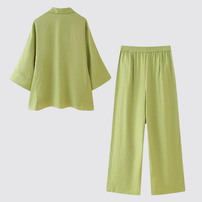 Luxe Heren Overhemd en Broek Set Zwart Formal