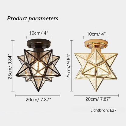 Pinlo stervorm plafondlamp E27 goud hal slaapkamer verlichting geometrisch design plafondlamp modern klassiek compact 20 cm