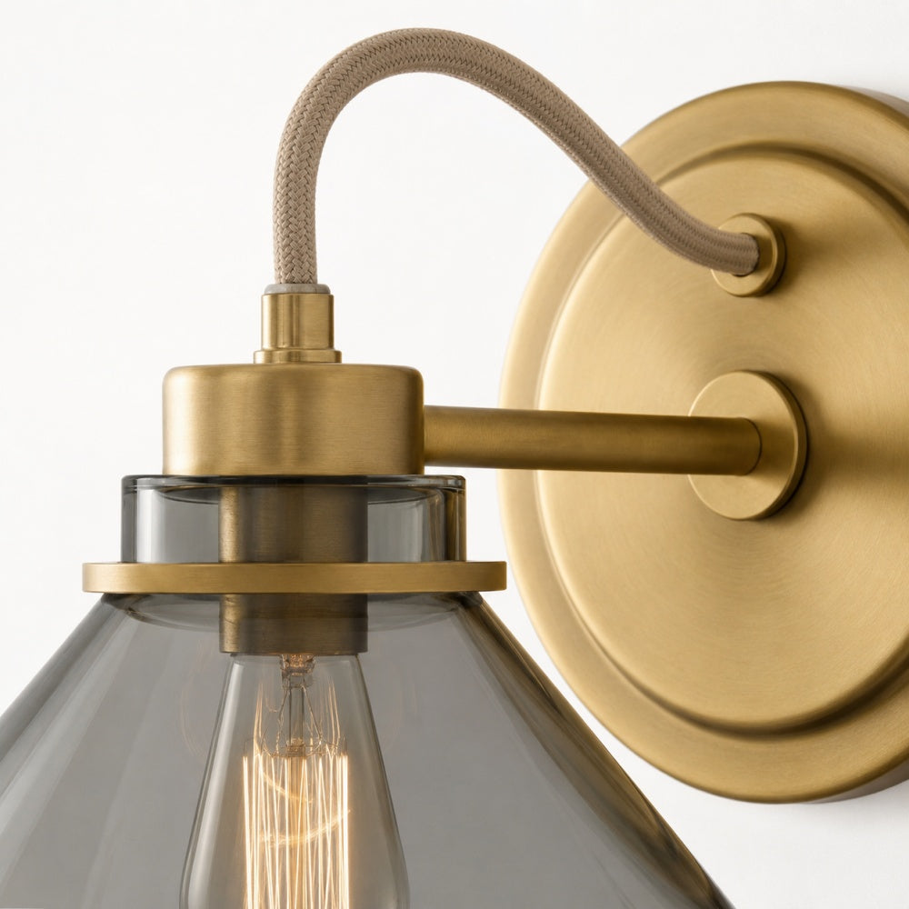 Globe Wandlamp met Gebogen Arm – Moderne Industriële Verlichting voor Badkamer, Slaapkamer en Gang
