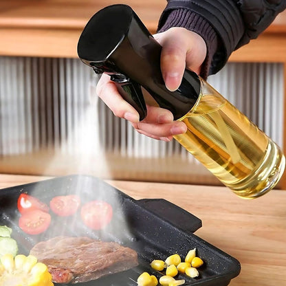 Oliespray Fles Glas 100ml Zwart Keuken Sprayfles Olie Azijn Airfryer BBQ Salade Verstuiver Navulbaar