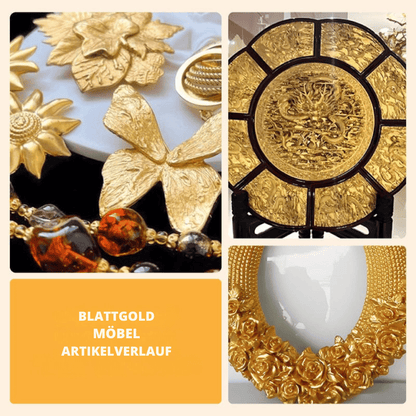 Metallic Bladverf met Penseel – Premium Goud en Zilver Metaaleffect voor Creatieve Projecten – Waterbasis Decoratieverf 200g