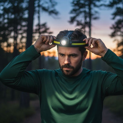Krachtige LED Hoofdlamp 1000 Lumen met Roodlicht en Zoom Functie voor Wandelen Kamperen