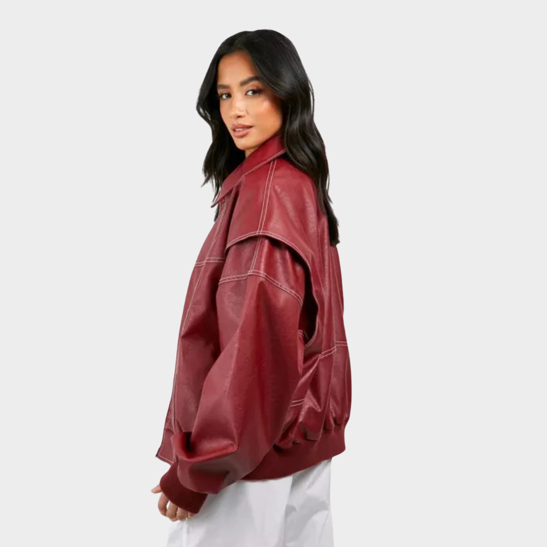 Bomberjack Oversized Met Contrasterende Ritsen en Kap