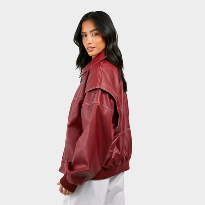 Bomberjack Oversized Met Contrasterende Ritsen en Kap