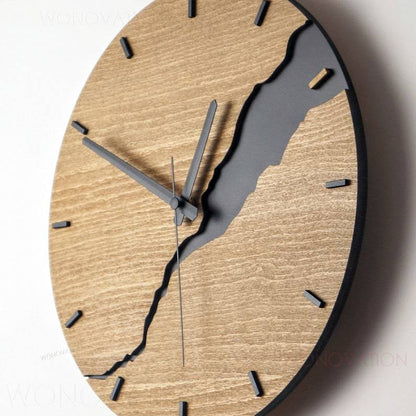 Houten wandklok 30x30 cm met cijferweergave of lijnverdeling natuurlijk design woonkamer keuken kantoor Scandinavische stijl minimalistische klok