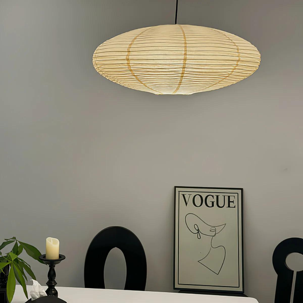 Plafondlamp Mulberry Papier Japandi Design Ø50 Ø60 LED Dimbaar Wit Geometrisch