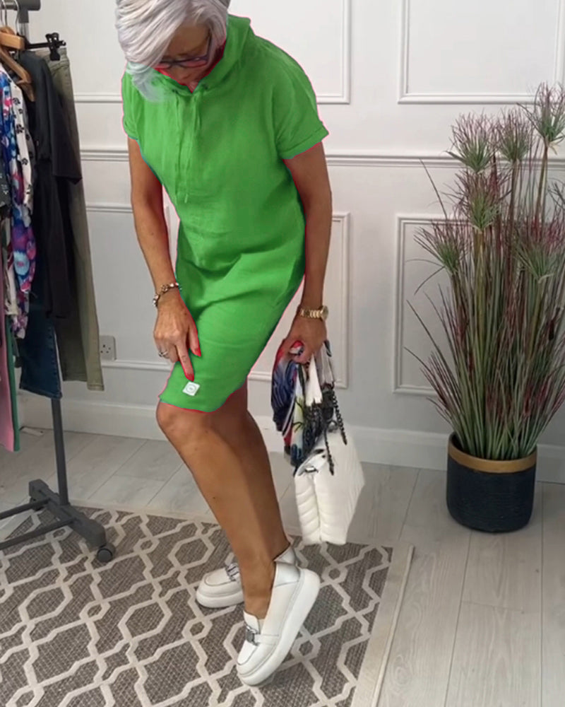Vrouwelijke Zomerjurk Korte Mouwen Casual Model