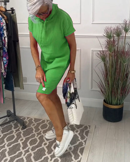 Vrouwelijke Zomerjurk Korte Mouwen Casual Model