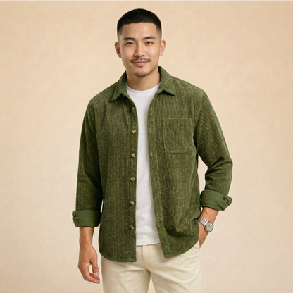 Corduroy Overhemd Comfortabel Milan Stijl