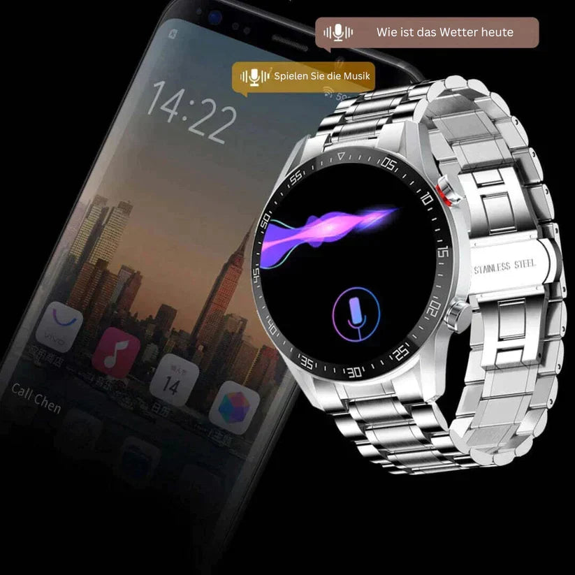 Smartwatch met Lautsprecher, Bluetooth en Fitnessfuncties – Luxe Design voor Sport en Dagelijks Gebruik