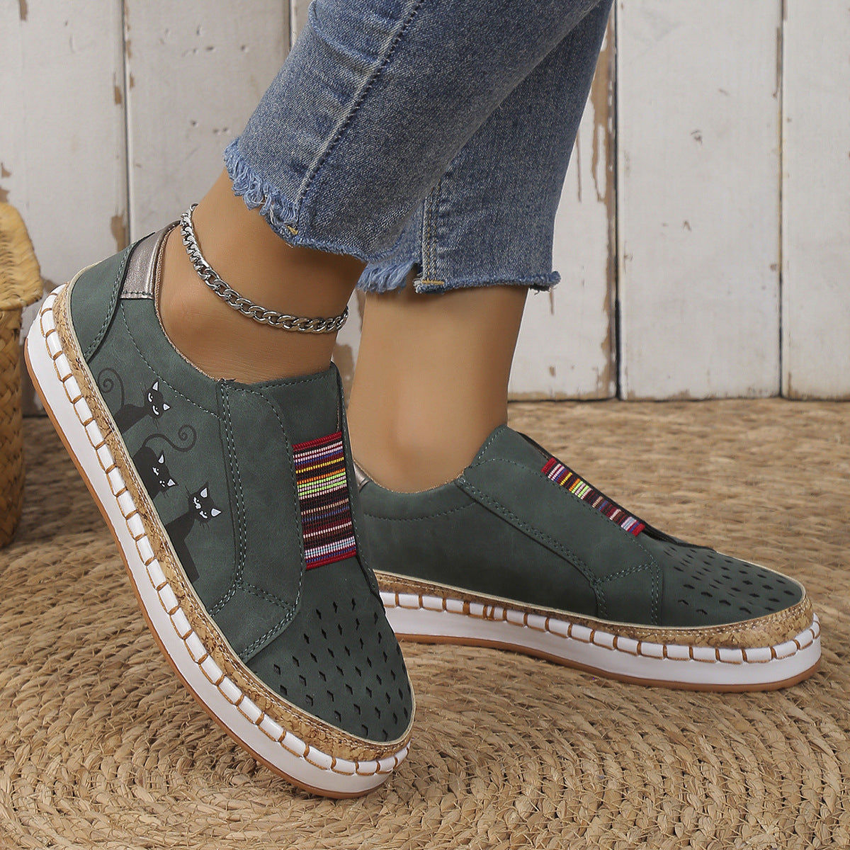 Platte Schoenen voor Dagelijks Gebruik Retro Stijl Casual