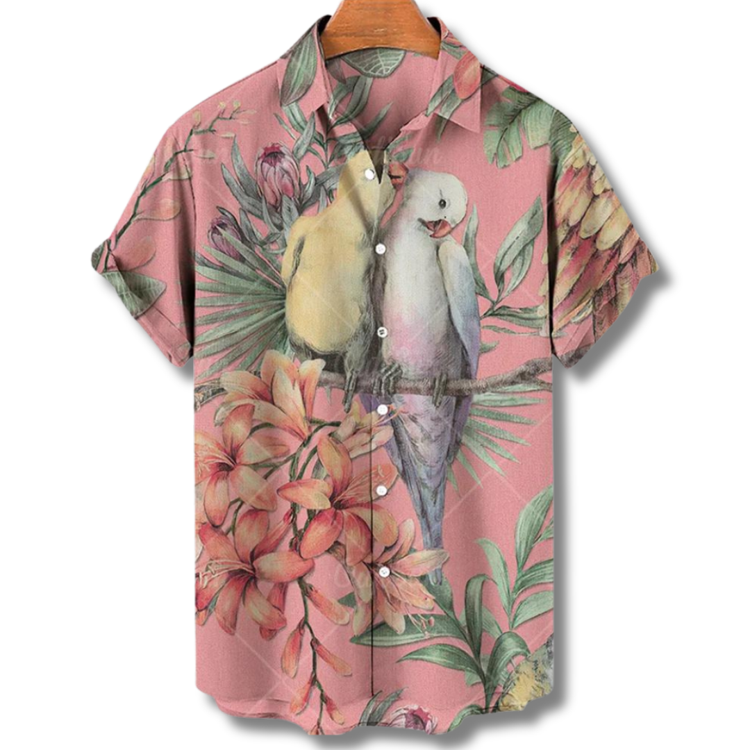 Hawaï Overhemd Korte Mouwen Bloemen Zomerstijl