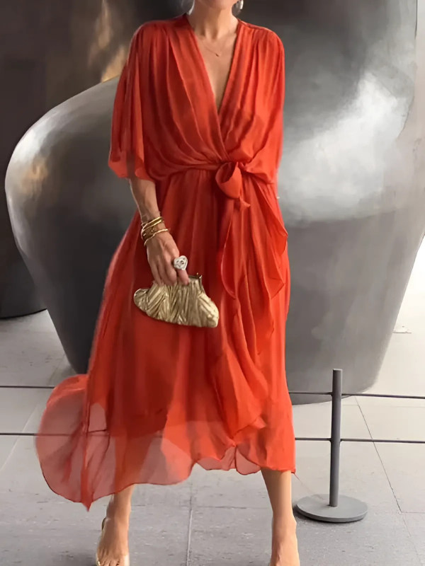 Elegante Midi Jurk van Kwaliteitstof