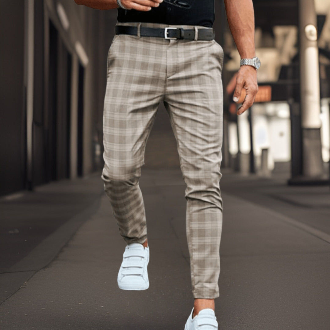 Heren Chino Broek Comfortabel Meerdere Zakken Zwart/Grijs