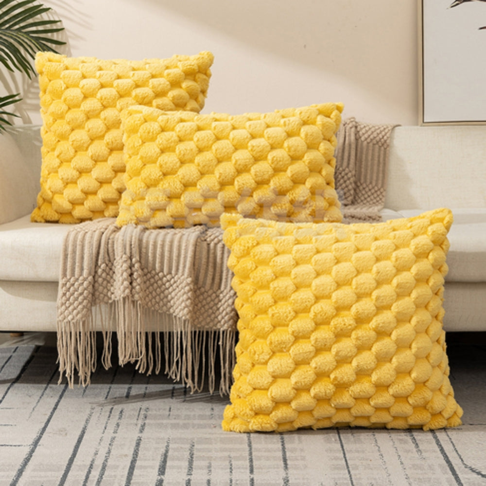 Kussenhoes 3D textuur katoen polyester roze sierkussen bank slaapkamer decoratief zacht hoes kussen vierkant rechthoek