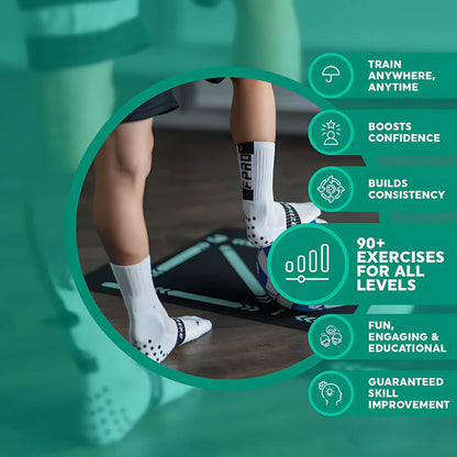 Voetbal Trainingsmat met Videotraining en Antislip Sokken voor Kinderen