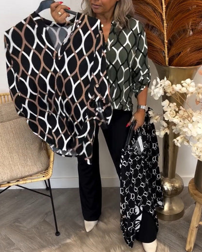 Dames Blouse Casual Lange Mouw Comfortabele Pasvorm