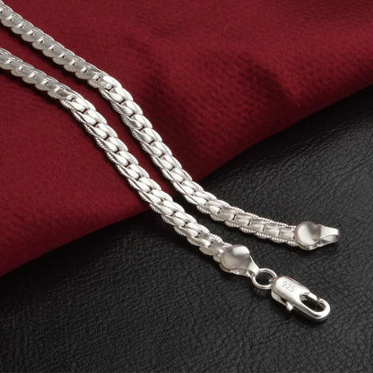 Elegante Sterling Zilveren Schakelketting 925 – Minimalistisch Sieraad voor Dagelijks Gebruik en Feestelijke Gelegenheden