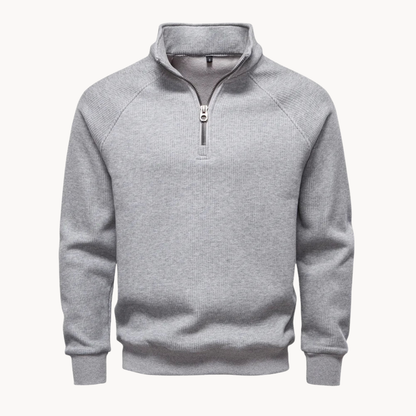 Heren Trui Katoenmix Quarter-Zip Casual Fit