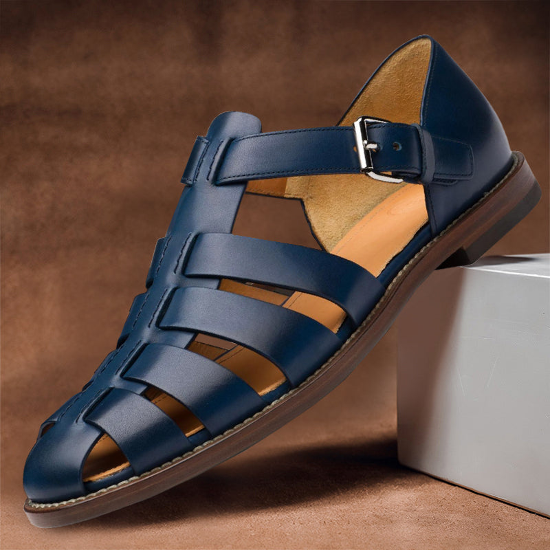 Leren Sandalen Heren – Ademend Zomerschoeisel met Zachte Zool – Bruin Wit Zwart Navy Koffie – Maat 38-47