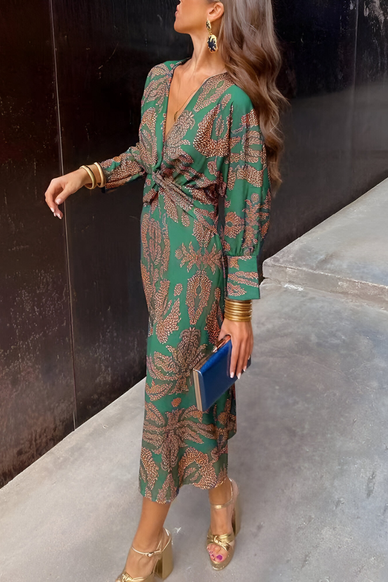 Midi Jurk met Bloemen Mooie Details Stijlvol