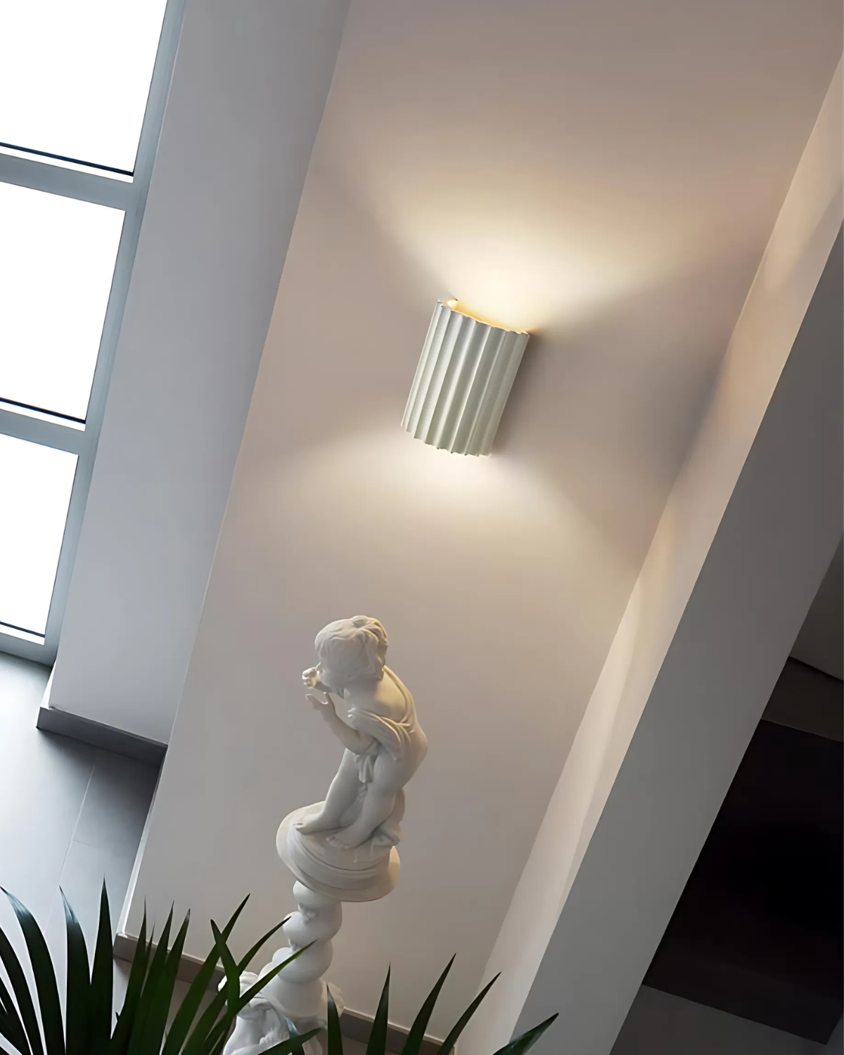 Wandlamp Ribbelstructuur Groen Met Tweezijdige Lichtbundel Voor Sfeervolle Ruimtes