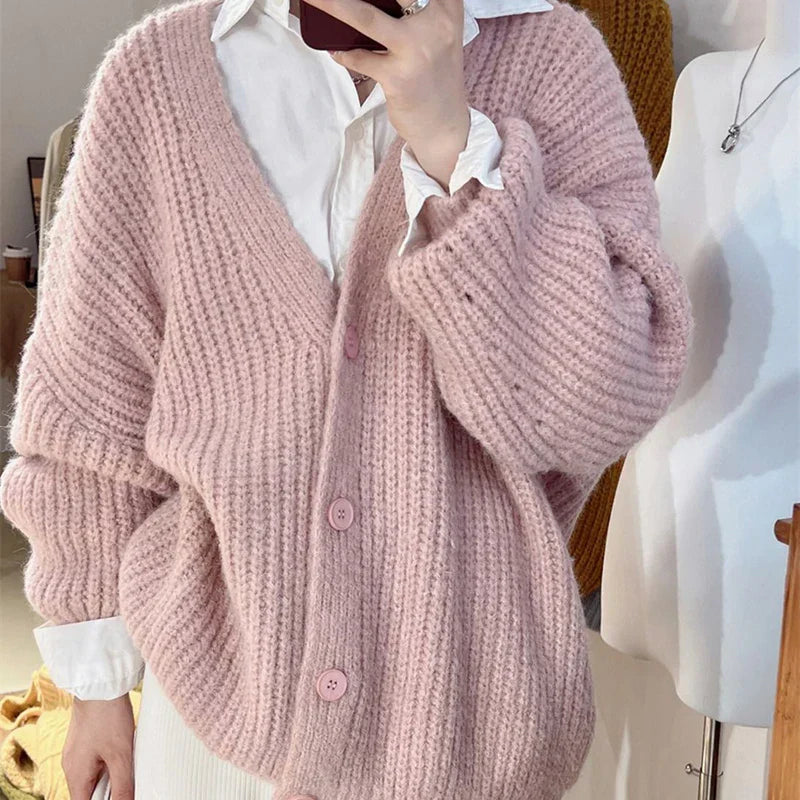 Dames Plus Size Cardigan - Comfortabele Warme Trui voor Vrouwen