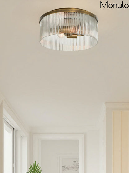 Geribbelde Glazen Plafondlamp Modern Laagbouw Ontwerp Slaapkamer Woonkamer Gang